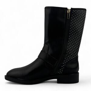 Steve Madden Zain Mid-Calf Boots – Black with Gold Studs